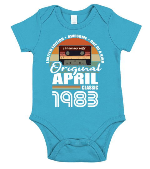 40th birthday april 1983 original 1983 Short Sleeve Baby One-Piece
