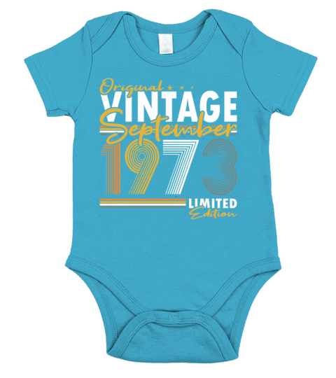 50th birthday september 1973 original 1973 Short Sleeve Baby One-Piece