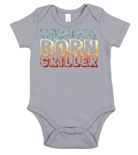 natural born griller - funny retro vintage Short Sleeve Baby One-Piece