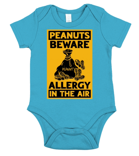 Peanuts Beware Allergy In The Air Peanut Allergic Short Sleeve Baby One-Piece