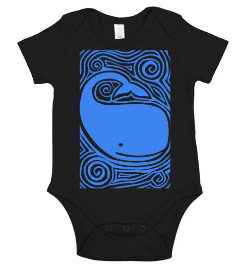 Retro Vintage Whale Short Sleeve Baby One-Piece