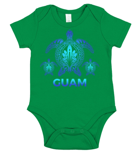 Vintage Guam Ocean Blue Sea Turtle Souvenirs Short Sleeve Baby One-Piece