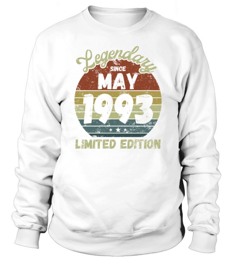 May 1993 - Vintage Birthday Present Sweatshirt Unisex