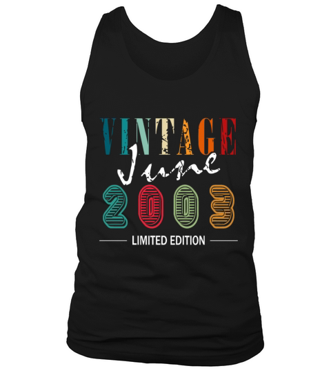 20th Birthday Vintage June 2003 Original 2003 Tank Top Unisex