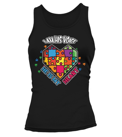 His Voice My Heart Puzzle April Autism Awareness Tank top Woman