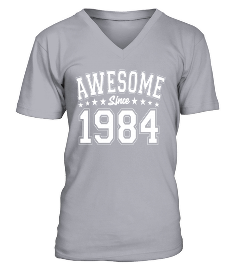 Awesome Since 1984 Birthday 1984 Vintage 1984 V-Neck T-shirt