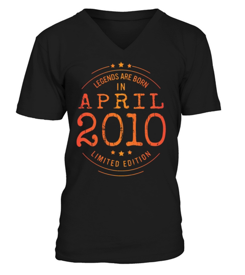 Birthday April 2010 Limited Edition Vintage Legend V-Neck T-shirt