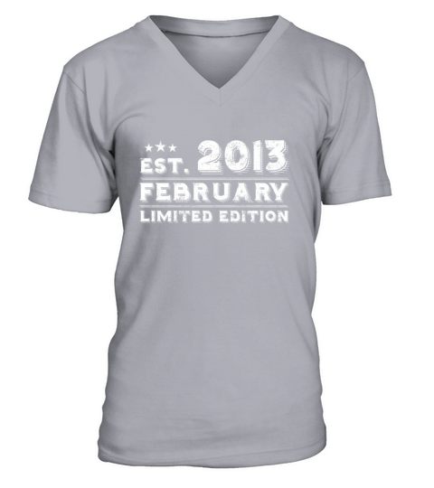 Est February 2013 - Birthday Present - Vintage V-Neck T-shirt