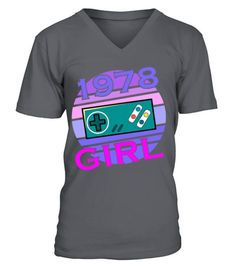 Level 45 Unlocked since 1978 Funny Gamer Girl V-Neck T-shirt