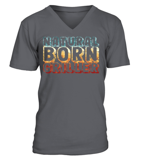 natural born griller - funny retro vintage V-Neck T-shirt