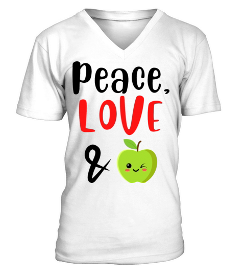 Peace Love and Apples V-Neck T-shirt