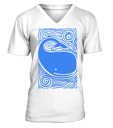 Retro Vintage Whale V-Neck T-shirt