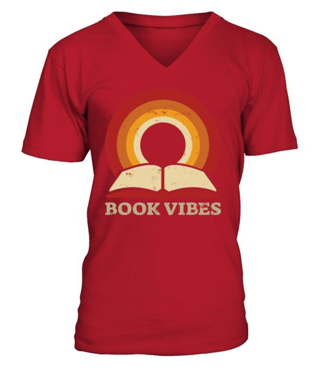 Vintage Book Vibe Book Lover Gift V-Neck T-shirt