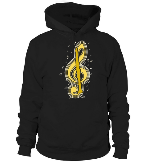 Vintage Musical Note Clarinet Player Music Hoodie Unisex