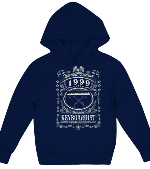 Vintage 1999 Keyboardist Birthday Gift Keyboard Kids Hoodie