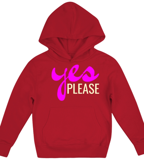 Yes Please Minimalist Typography Kids Hoodie