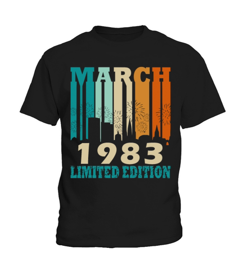 March 1983 vintage retro birthday Kids T-Shirt
