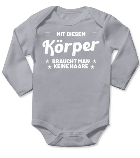 Bald head German Quote Long Sleeve Baby One-Piece