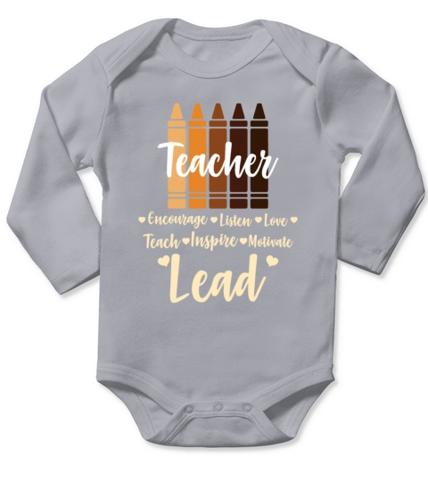Black Teacher Melanin Crayons Black History Month Long Sleeve Baby One-Piece
