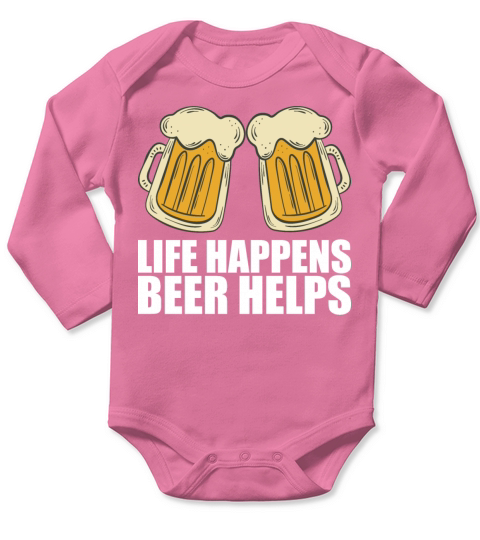 Drink Beer Beer Drinking Long Sleeve Baby One-Piece