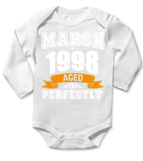March 1998 Vintage Birthday Present Long Sleeve Baby One-Piece
