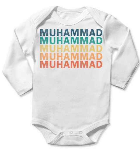 Muhammad Name T Shirt - Muhammad Vintage Retro Nam Long Sleeve Baby One-Piece