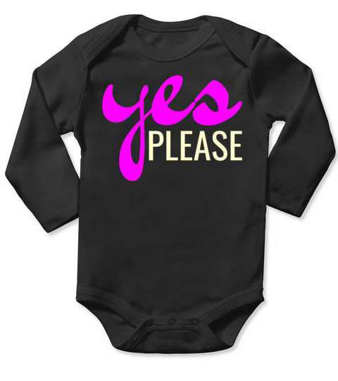 Yes Please Minimalist Typography Long Sleeve Baby One-Piece