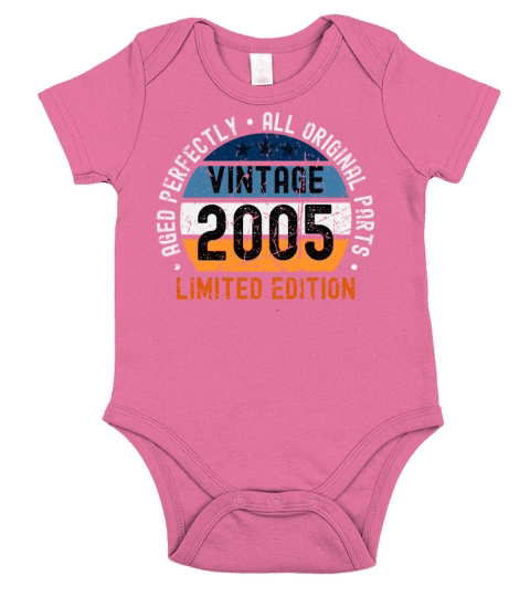 18th Birthday Vintage 2005 Short Sleeve Baby One-Piece