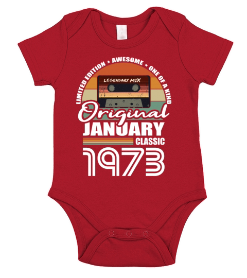 50th birthday january 1973 original 1973 Short Sleeve Baby One-Piece