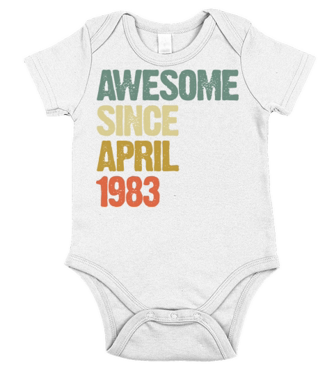 Awesome Since April 1983 Retro Vintage Gift Short Sleeve Baby One-Piece