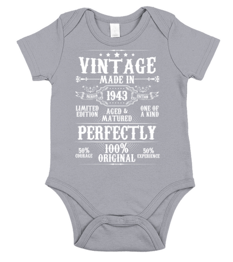 Vintage Made In 1943 Aged Matured Perfectly Short Sleeve Baby One-Piece