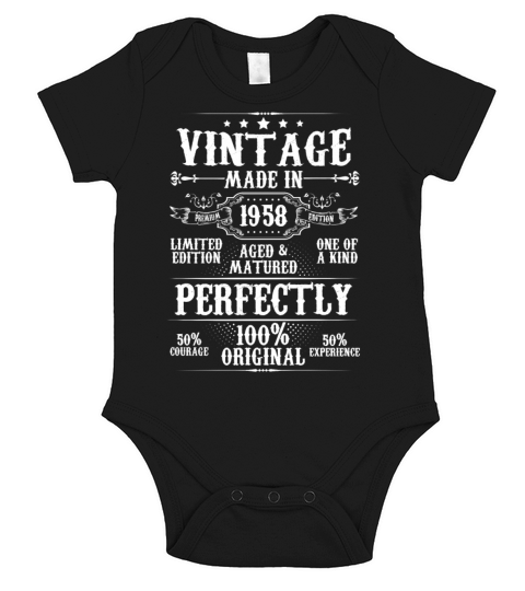 Vintage Made In 1958 Aged Matured Perfectly Short Sleeve Baby One-Piece