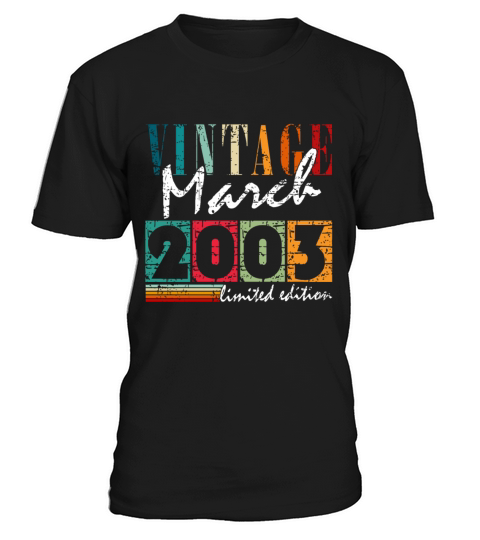 20th Birthday Vintage March 2003 Vintage 2003 T-Shirt Unisex