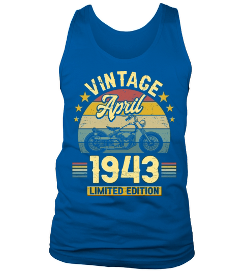 April 1943 80 Years Old Vintage 80th Birthday Tank Top Unisex