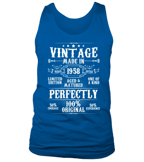 Vintage Made In 1958 Aged Matured Perfectly Tank Top Unisex