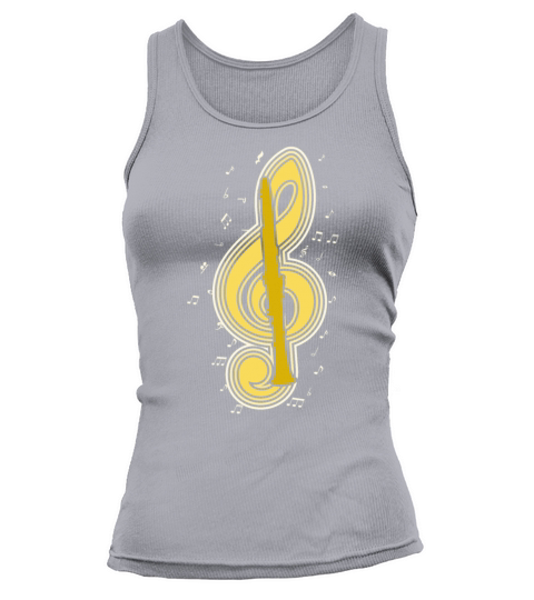 Vintage Musical Note Clarinet Player Music Tank top Woman