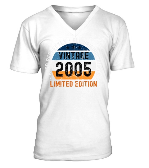18th Birthday Vintage 2005 V-Neck T-shirt