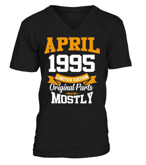 April 1995 Vintage Birthday Present V-Neck T-shirt