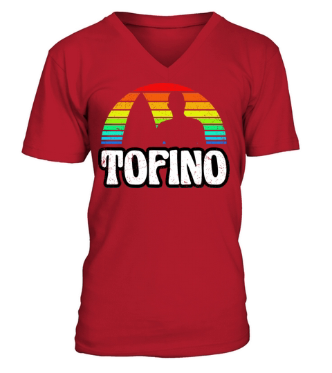 Tofino Vintage Sunset Surfer V-Neck T-shirt
