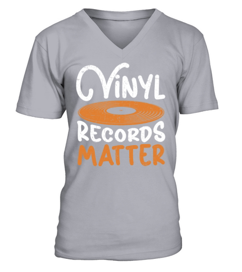 Vinyl Records Matter Record Player Music Lover V-Neck T-shirt