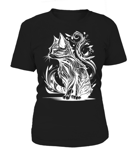 Vintage Tattoo Tribal Lines Style Cat Women's T-Shirt