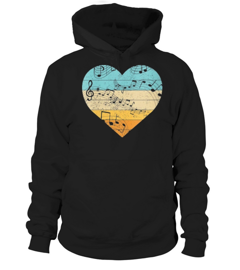 345Vintage Heart Music Notes Teacher Hoodie Unisex