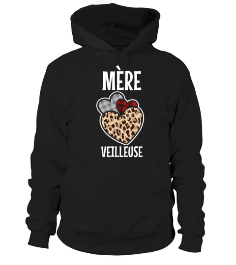Hearts Leopard Mom French Happy Mothers Day Hoodie Unisex