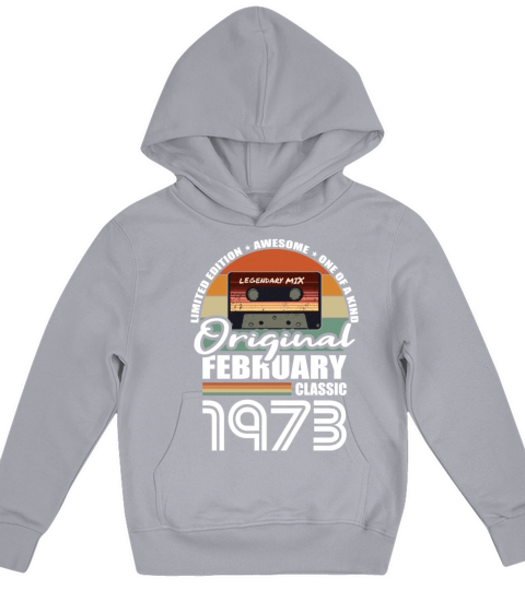 50th birthday february 1973 original 1973 Kids Hoodie