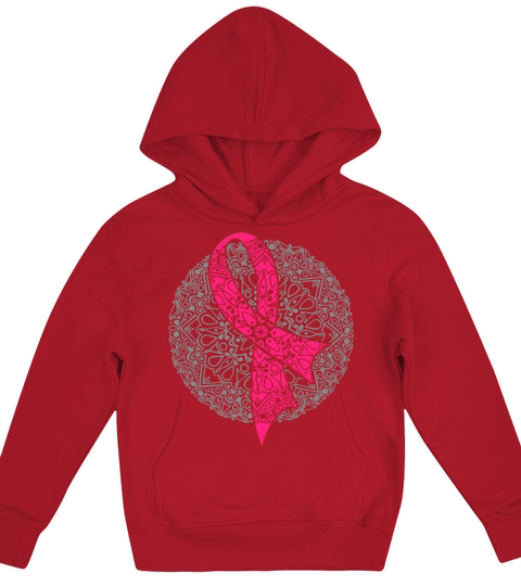 Breast Cancer Mandala Kids Hoodie