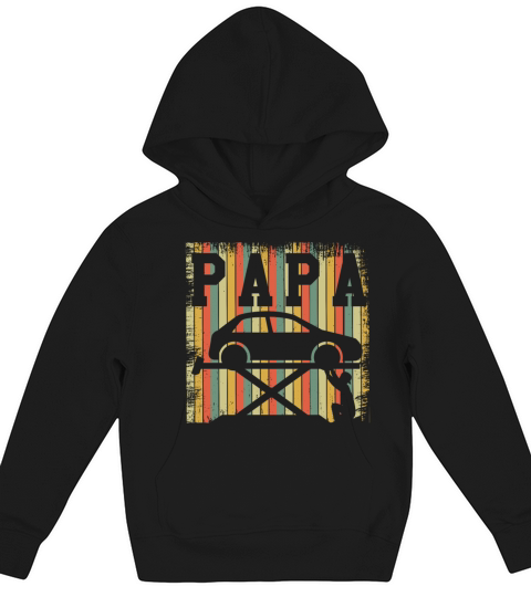 Car Mechanic Papa Retro Vintage Fathers Day Kids Hoodie
