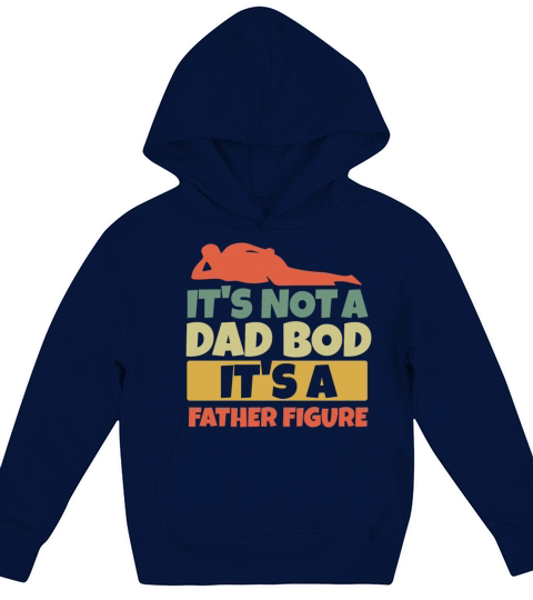 Funny Dad Body Figure Retro Vintage Fathers Day Kids Hoodie