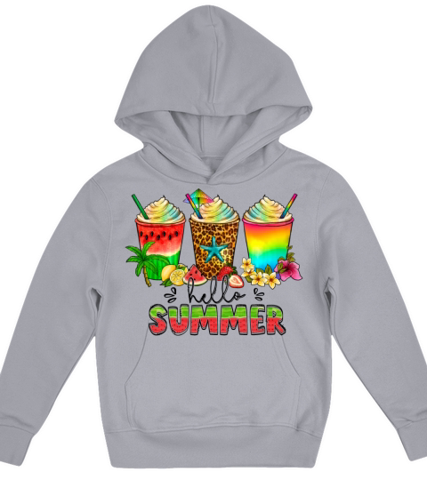 Hello Summer Beach Vintage Wild Free Flower Kids Hoodie