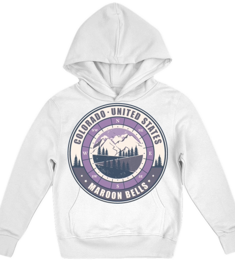 Maroon Bells Colorado United States Vintage Hiking Kids Hoodie