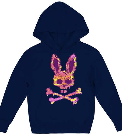 Rabbit Skull Psycho Horror Kids Hoodie